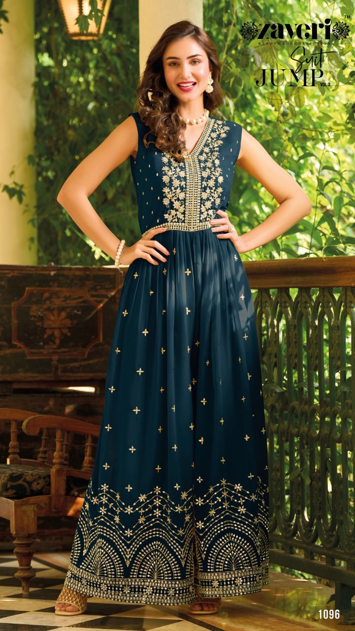 Zaveri Jumpsuit Vol 3 Georgette With Beautiful Heavy Embroidery Work Stylish Designer Fancy Kurti