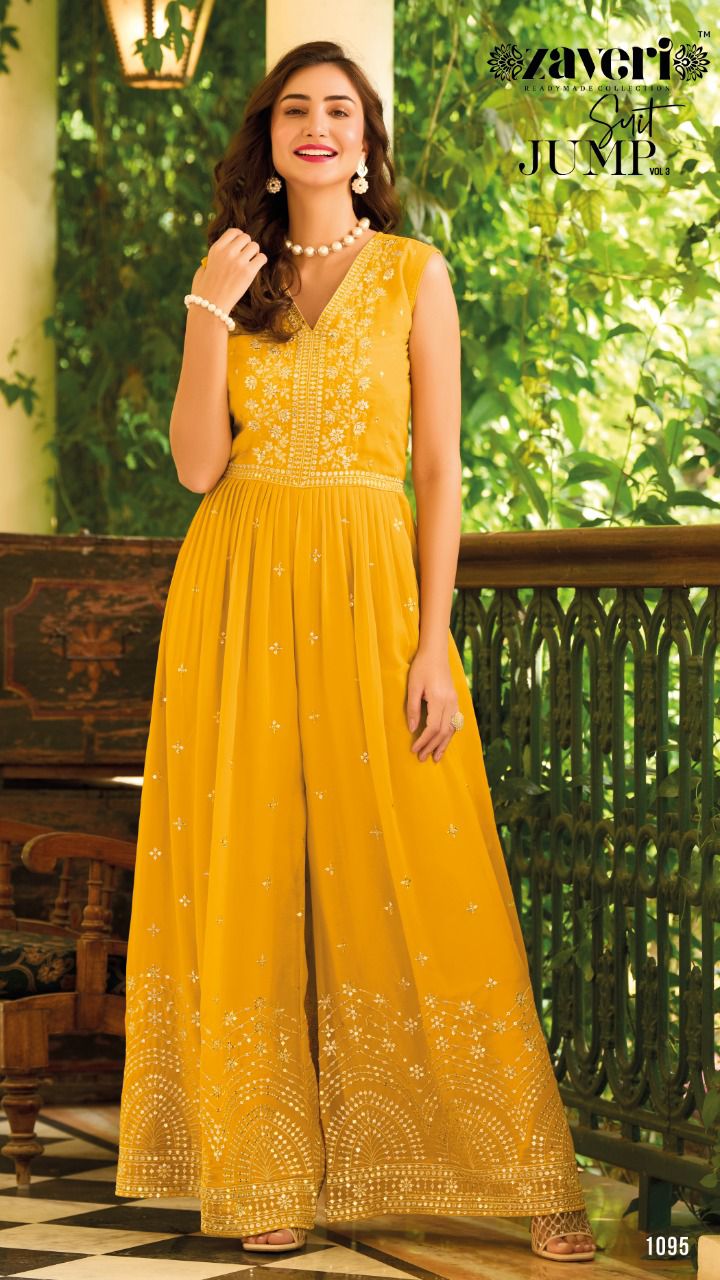 Zaveri Jumpsuit Vol 3 Georgette With Beautiful Heavy Embroidery Work Stylish Designer Fancy Kurti
