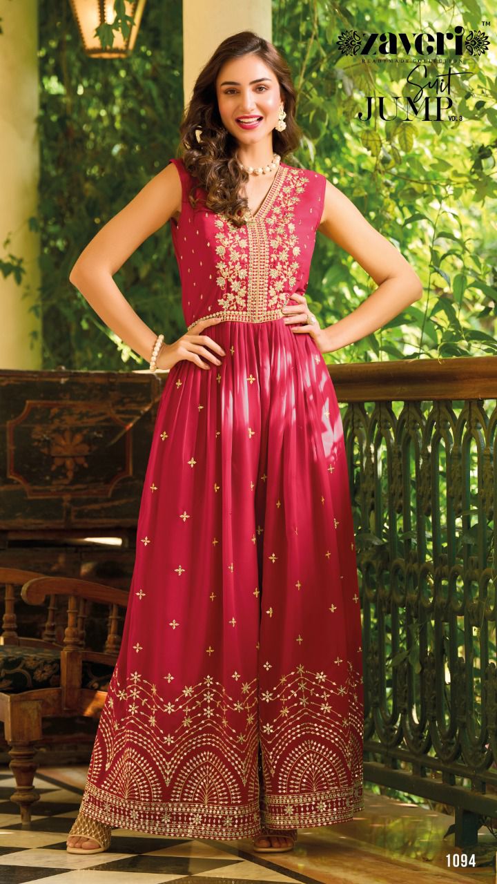 Zaveri Jumpsuit Vol 3 Georgette With Beautiful Heavy Embroidery Work Stylish Designer Fancy Kurti