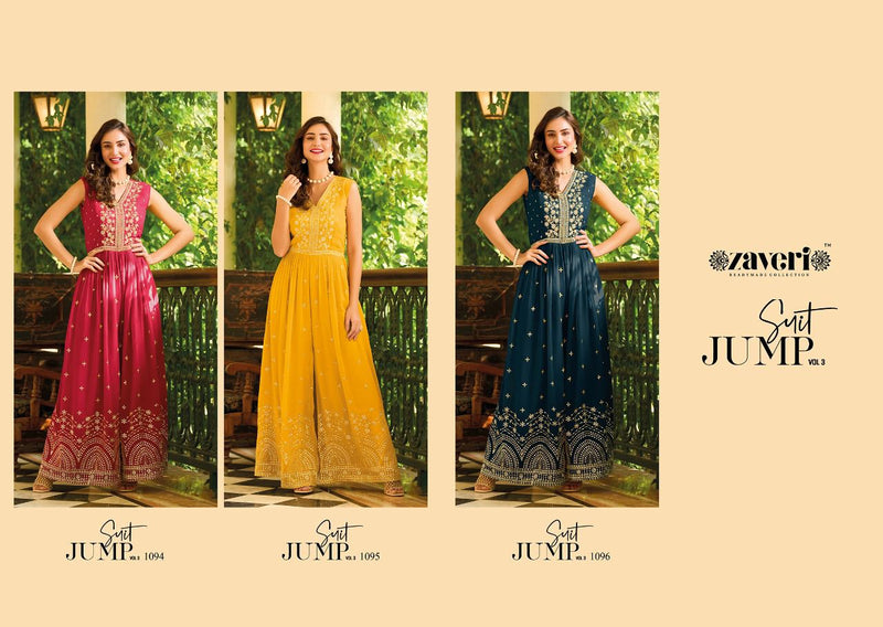 Zaveri Jumpsuit Vol 3 Georgette With Beautiful Heavy Embroidery Work Stylish Designer Fancy Kurti