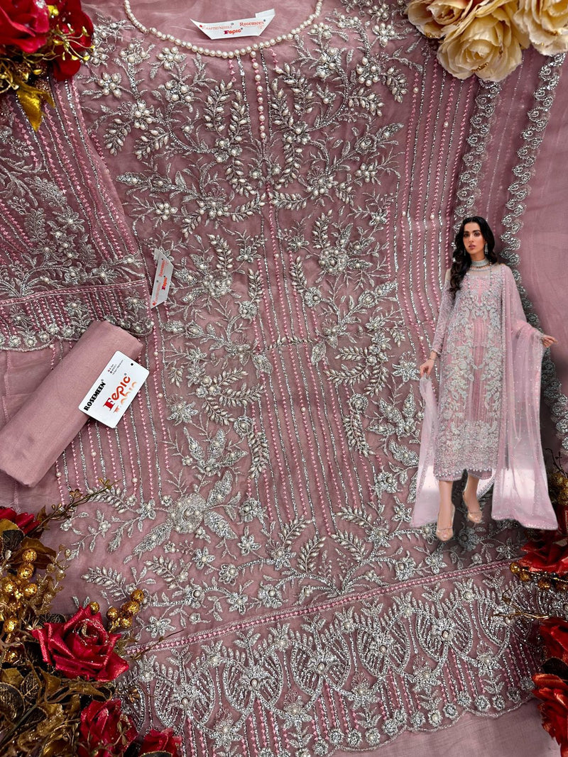 Fepic Rosemeen C 1514 D Organza Embroidery With Heavy Hand Work Stylish Designer Party Wear Salwar Kameez