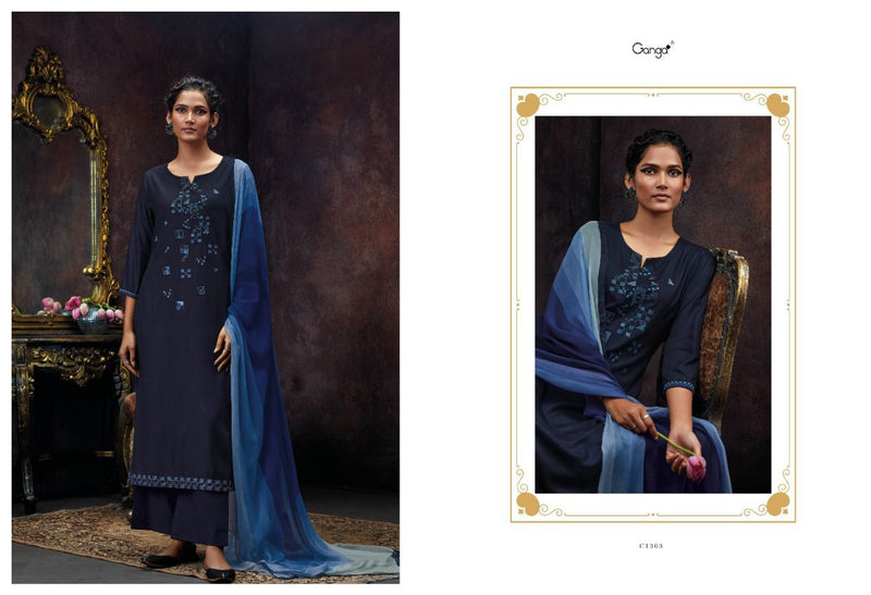 Ganga Dno 1301 To 1306 Wool Pashmina With Heavy Beautiful Work Stylish Designer Festive Wear Salwar Kameez