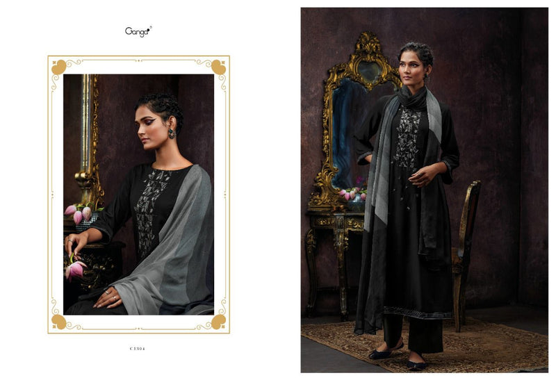 Ganga Dno 1301 To 1306 Wool Pashmina With Heavy Beautiful Work Stylish Designer Festive Wear Salwar Kameez