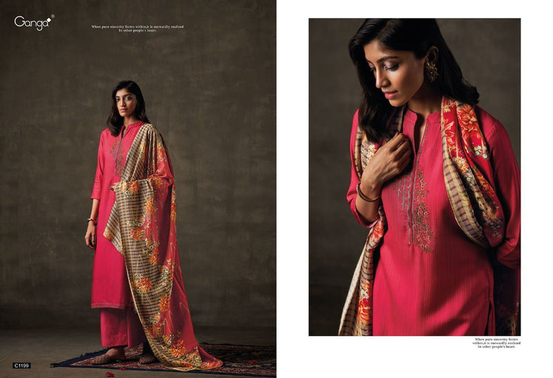 Ganga Aarzoo C 1199 To 1204 Pashmina With Beautiful Work Stylish Designer Festive Wear Salwar Suits