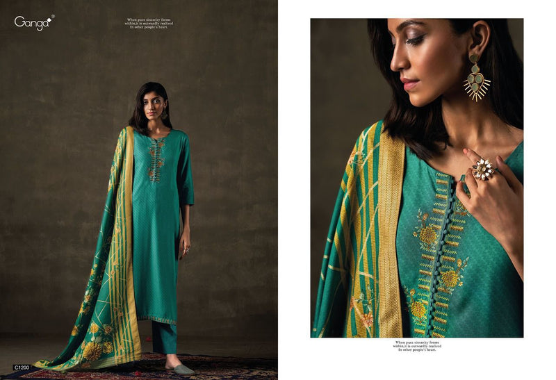 Ganga Aarzoo C 1199 To 1204 Pashmina With Beautiful Work Stylish Designer Festive Wear Salwar Suits