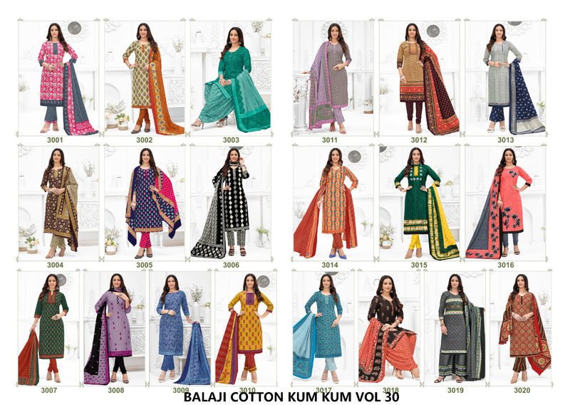 Balaji Kum Kum Vol 30 Pure Cotton With Beautiful Work Stylish Designer Casual Look Salwar Suit