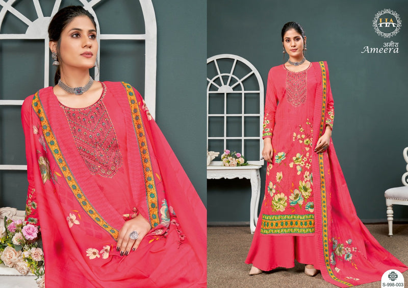 Harshit Fashion Ameera Pure Cotton With Beautiful Work Stylish Designer Festive Wear Salwar Kameez