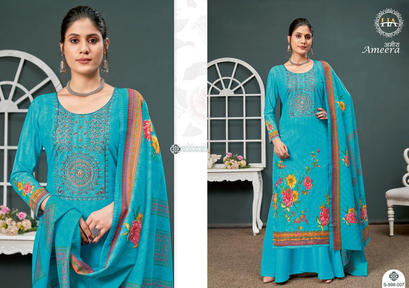 Harshit Fashion Ameera Pure Cotton With Beautiful Work Stylish Designer Festive Wear Salwar Kameez