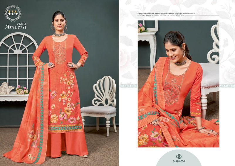 Harshit Fashion Ameera Pure Cotton With Beautiful Work Stylish Designer Festive Wear Salwar Kameez