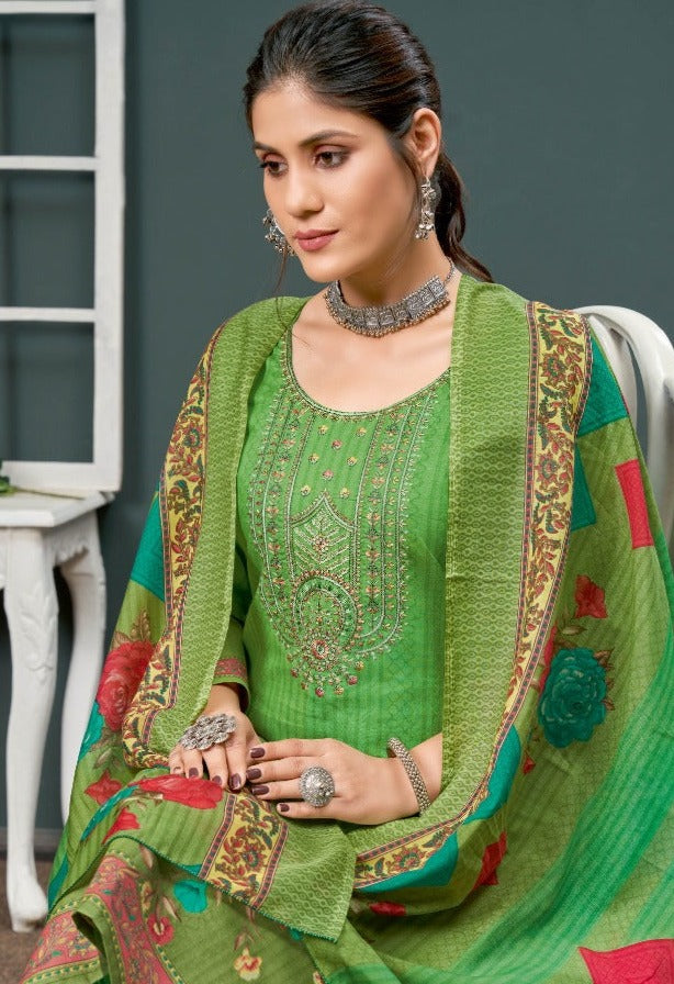 Harshit Fashion Ameera Pure Cotton With Beautiful Work Stylish Designer Festive Wear Salwar Kameez