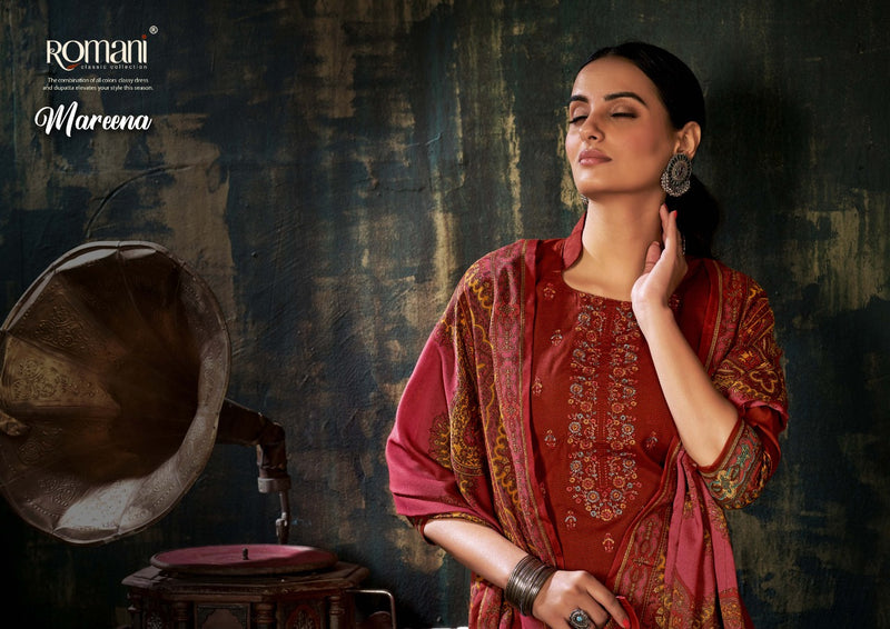 Romani Mareena Pure Cotton With Heavy Beautiful Work Stylish Designer Festive Wear Salwar Suit