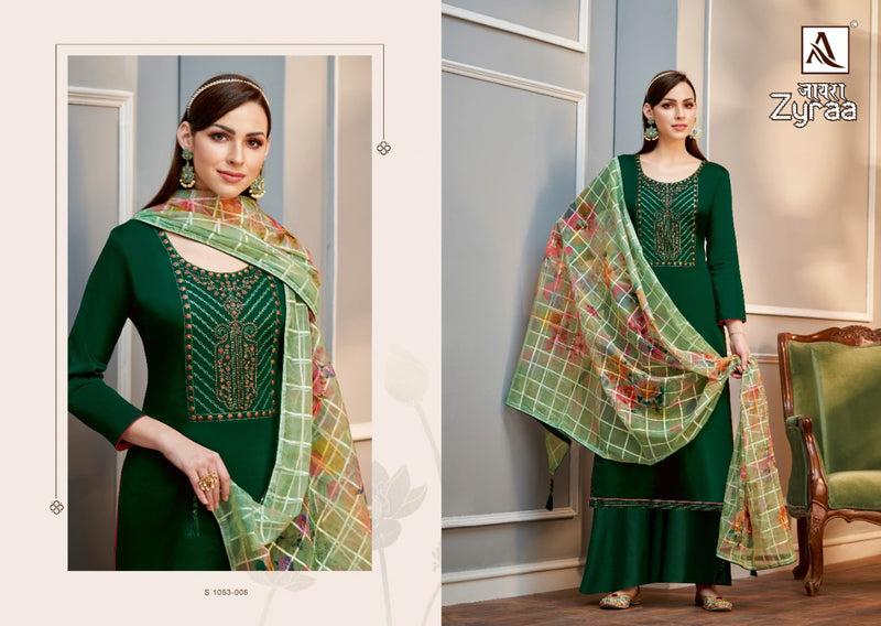 Alok Suit Zyraa Pure Cotton With Heavy Embroidery Work Stylish Designer Festive Wear Salwar Kameez