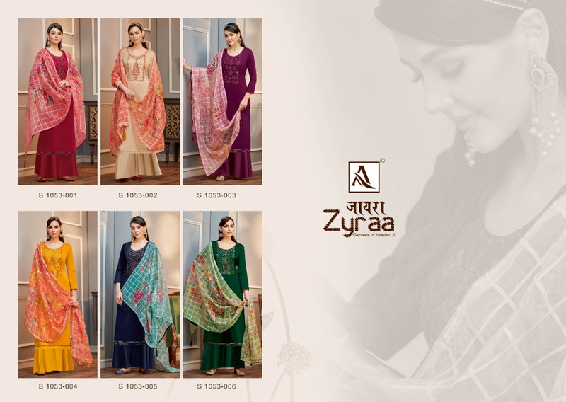 Alok Suit Zyraa Pure Cotton With Heavy Embroidery Work Stylish Designer Festive Wear Salwar Kameez