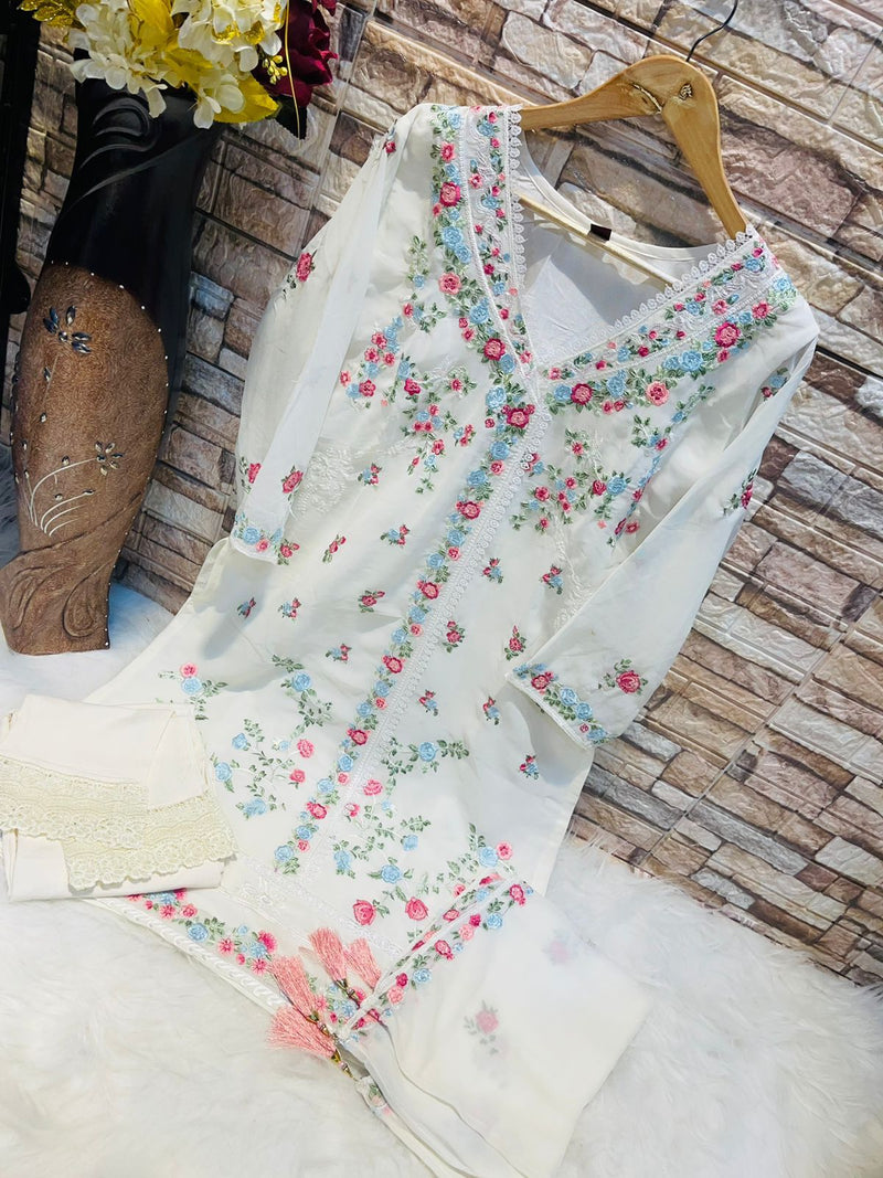 Deepsy Suit Dno 275 Georgette With Heavy Embroidery Work Stylish Designer Party Wear Pret Kurti
