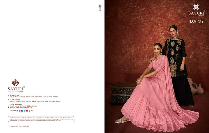 Sayuri Designer Daisy Georgette With Heavy Beautiful Work Stylish Designer Festive Wear Fancy Salwar Kameez