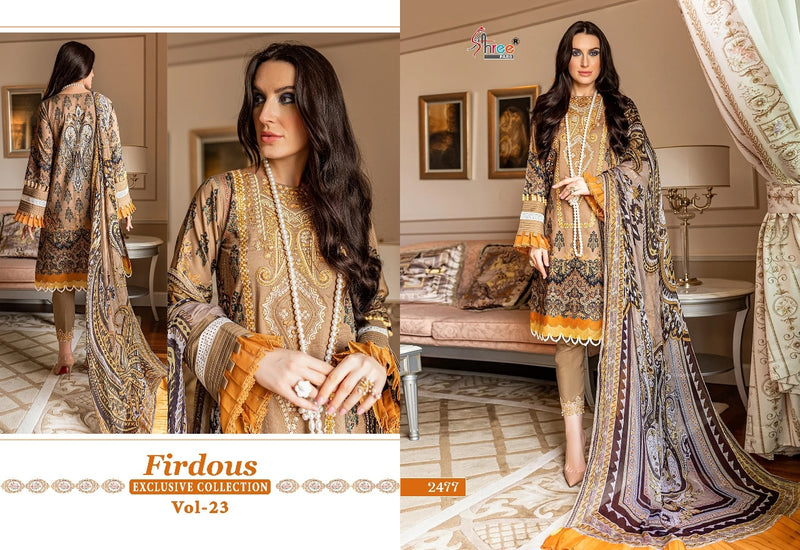 Shree Fabs Firdous Exclusive Vol 23 Pure Cotton With Heavy Embroidery Work Stylish Designer Pakistani Salwar Kameez