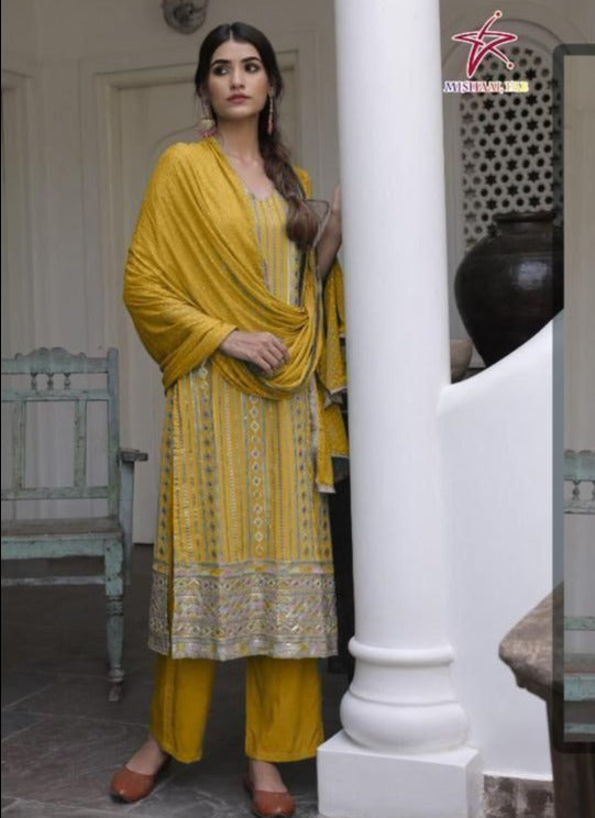 Mishaal Dno 8025 A To F Georgette With Beautiful Work Stylish Designer Festive Wear Fancy Kurti