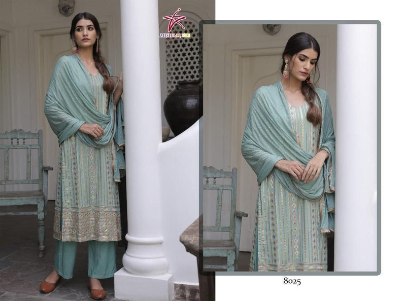 Mishaal Dno 8025 A To F Georgette With Beautiful Work Stylish Designer Festive Wear Fancy Kurti