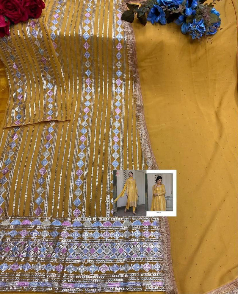 Mishaal Dno 8025 A To F Georgette With Beautiful Work Stylish Designer Festive Wear Fancy Kurti