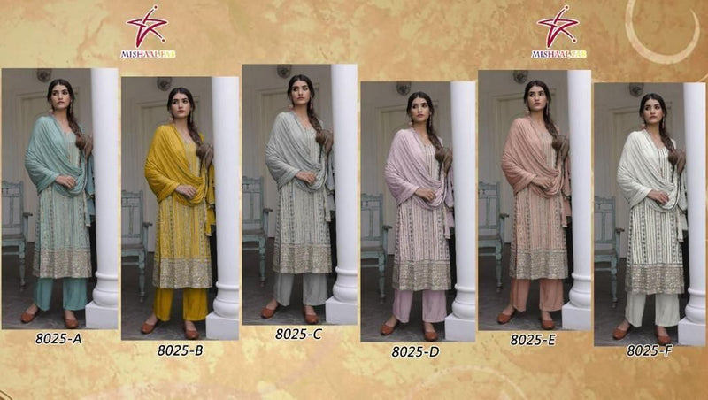 Mishaal Dno 8025 A To F Georgette With Beautiful Work Stylish Designer Festive Wear Fancy Kurti
