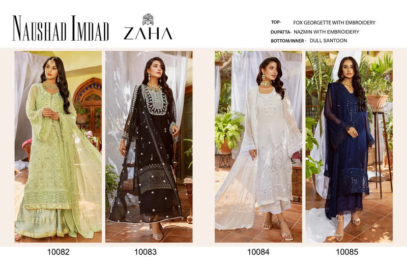 Zaha Naushad Imdad Georgette With Beautiful Heavy Embroidery Work Stylish Designer Party Wear Salwar Kameez