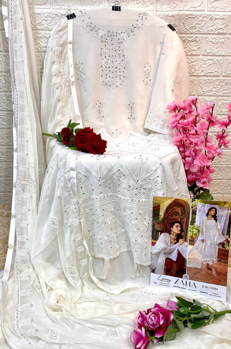 Zaha Naushad Imdad Georgette With Beautiful Heavy Embroidery Work Stylish Designer Party Wear Salwar Kameez