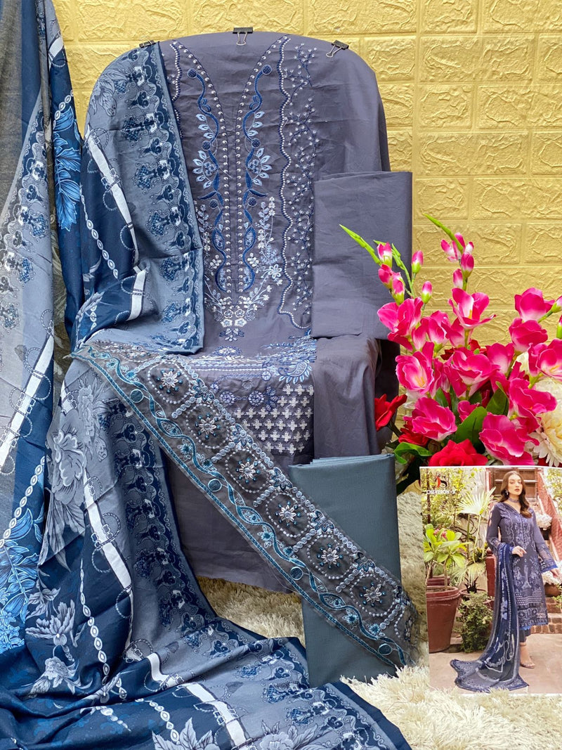 Deepsy Suit Cheveron lawn 3 Pure Cotton With Beautiful Work Stylish Designer Pakistani Salwar Kameez