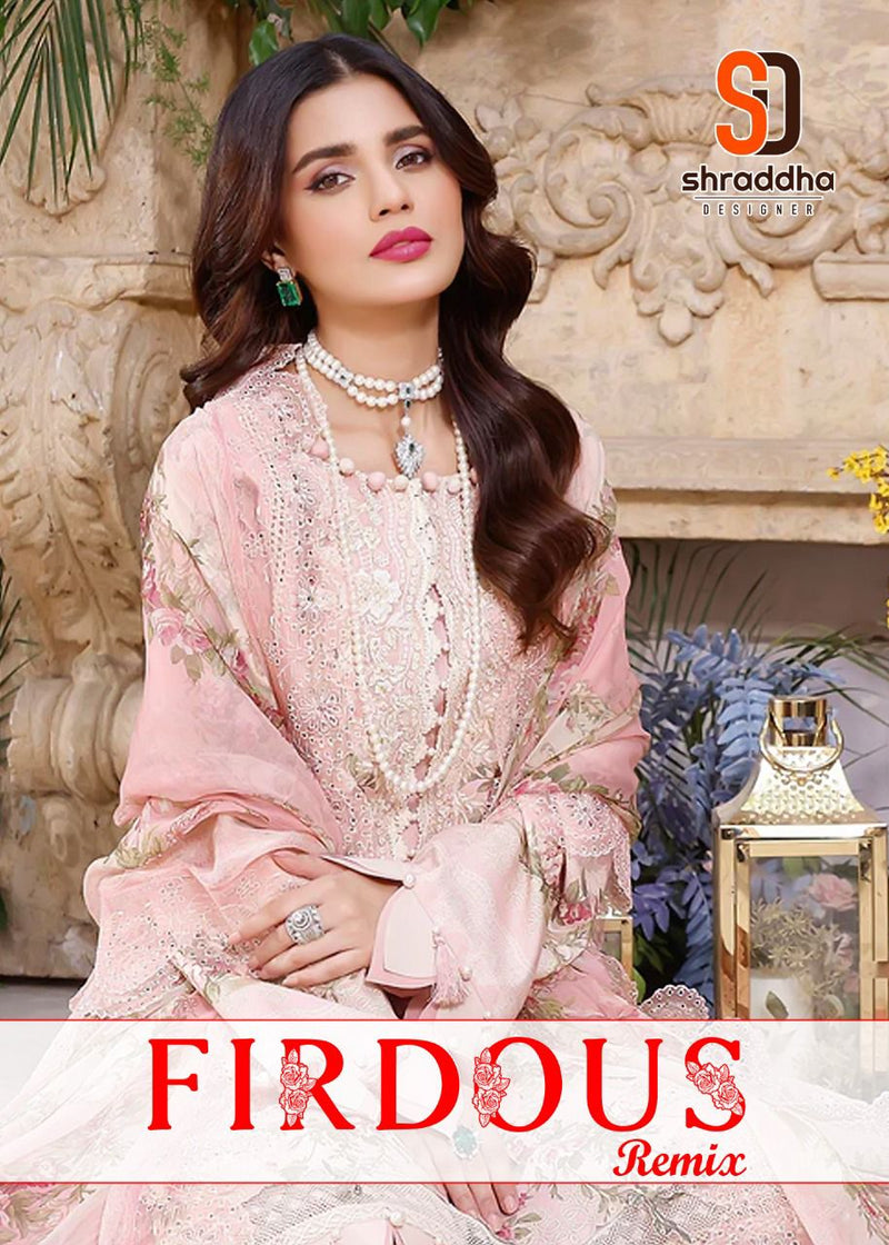 Sharaddha Firdous Lawn Cotton With Heavy Embroidery Work Stylish Designer Party Wear Pakistani Salwar Kameez