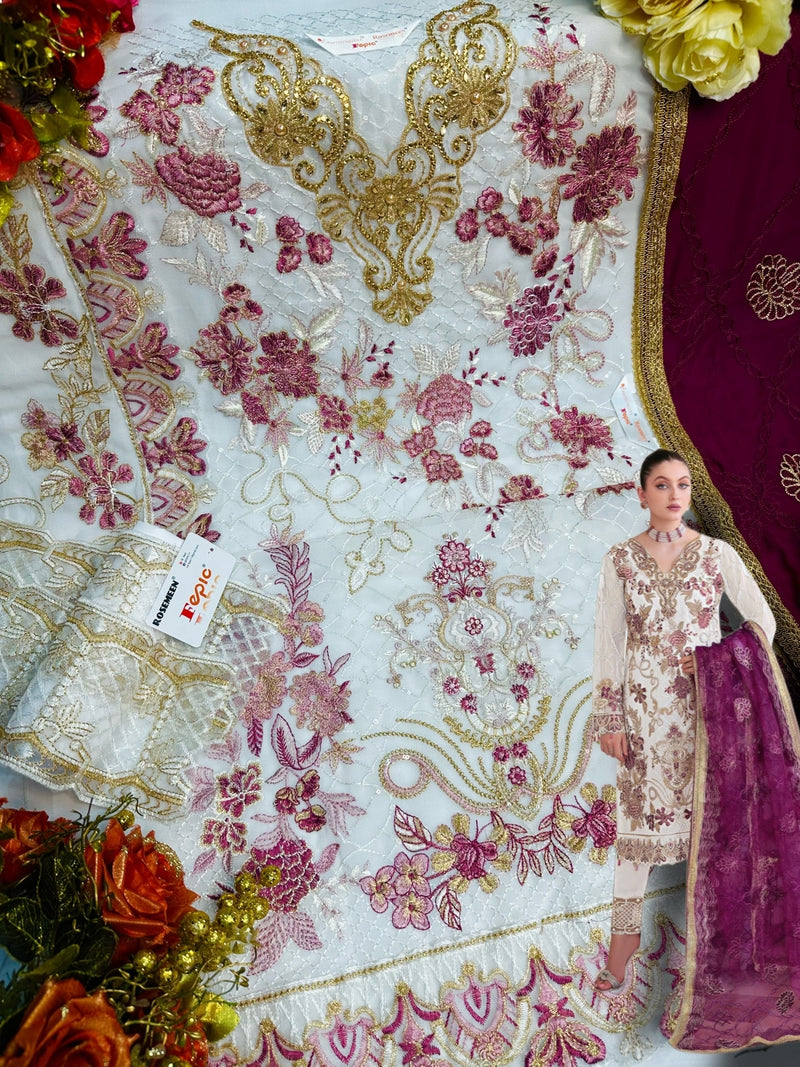Fepic Rosemeen 5242 Georgette With Beautiful Fancy Work Stylish Designer Pakistani Salwar Kameez