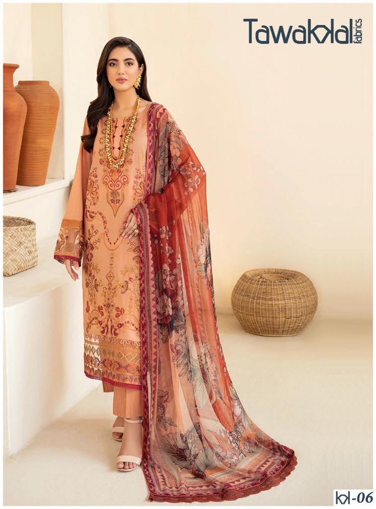 Tawakkal Fabrics Mehroz Pure Cotton With Beautiful Work Stylish Designer Casual Look Salwar Kameez
