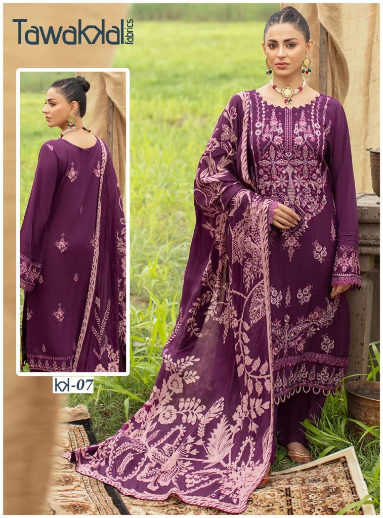 Tawakkal Fabrics Mehroz Pure Cotton With Beautiful Work Stylish Designer Casual Look Salwar Kameez