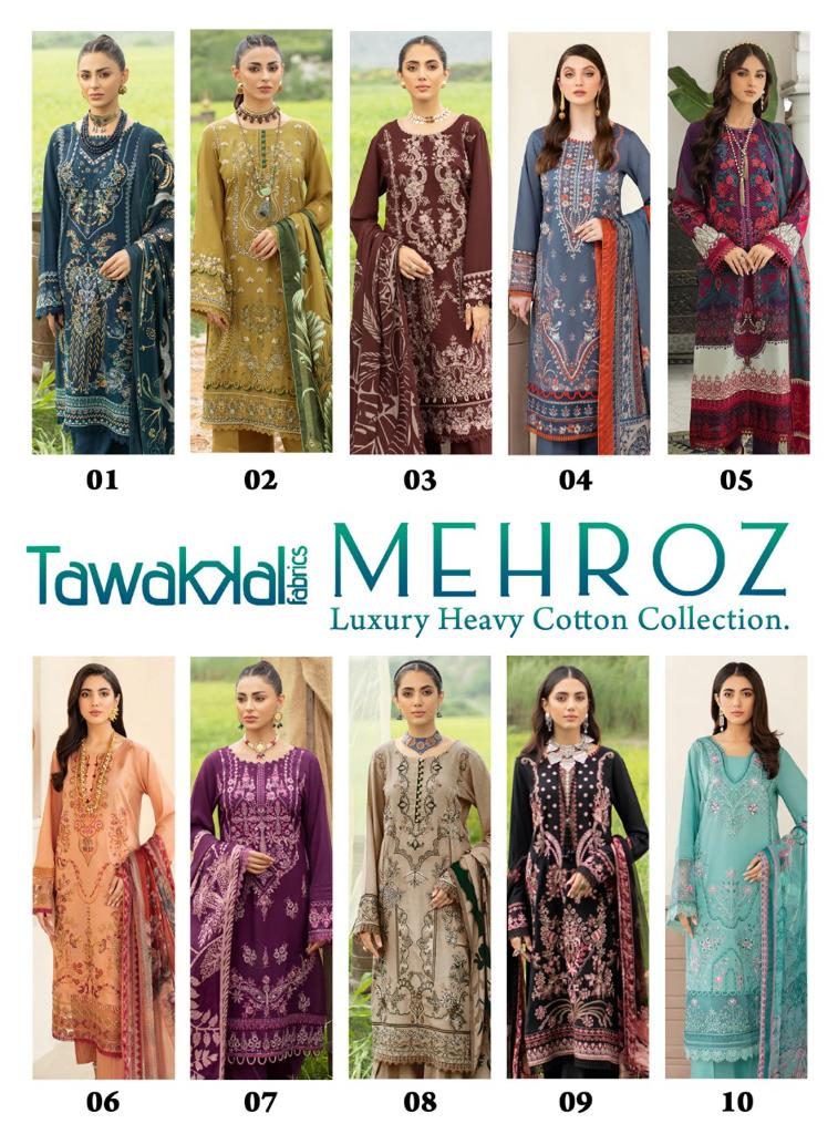 Tawakkal Fabrics Mehroz Pure Cotton With Beautiful Work Stylish Designer Casual Look Salwar Kameez