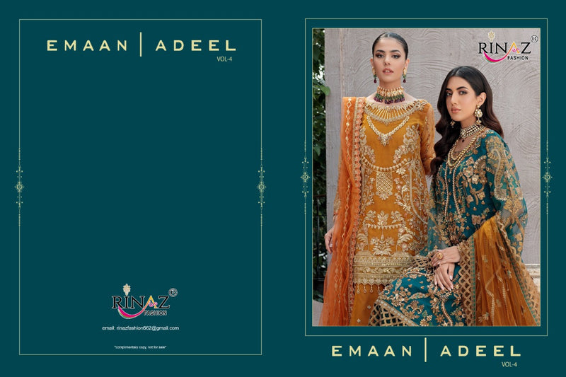 Rinaz Fashion Emaan Adeel Vol 04 Georgette With Heavy Embroidery Work Stylish Designer Party Wear Fancy Salwar Kameez