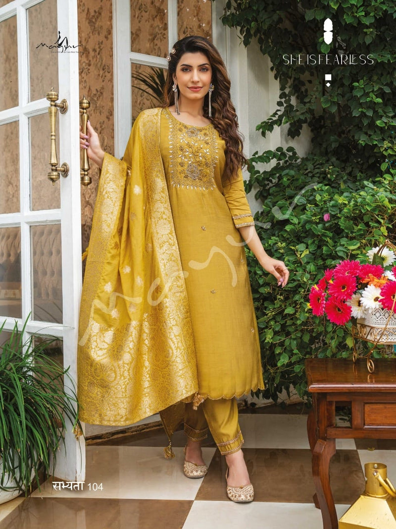 Sabyata Dno 04 Viscose Silk With Heavy Embroidery Work Stylish Designer Party Wear Fancy Kurti