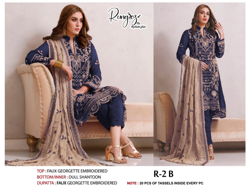 Rungrez Dno R 2 B Georgette With Heavy Embroidery Work Stylish Designer Party Wear Salwar Kameez