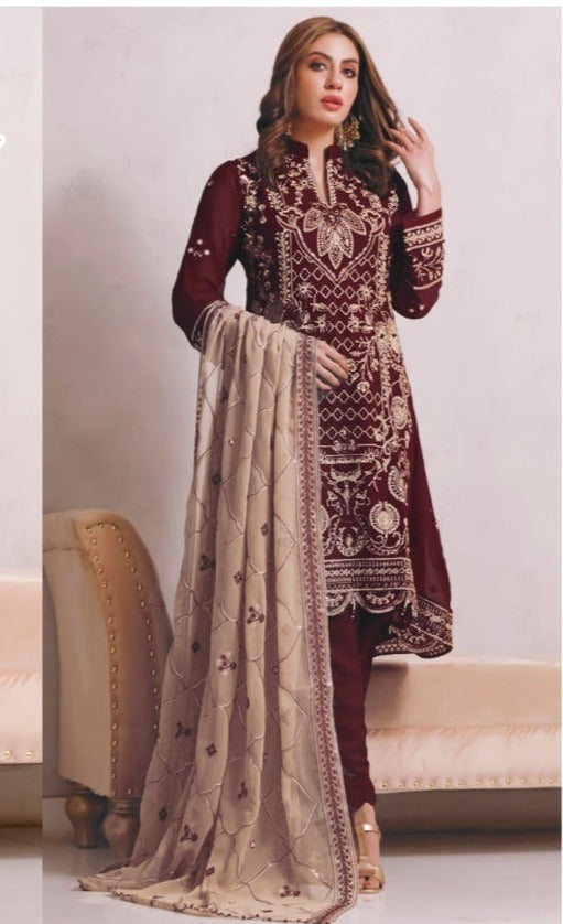 Rungrez Dno R 2 A Georgette With Heavy Embroidery Work Stylish Designer Party Wear Salwar Kameez