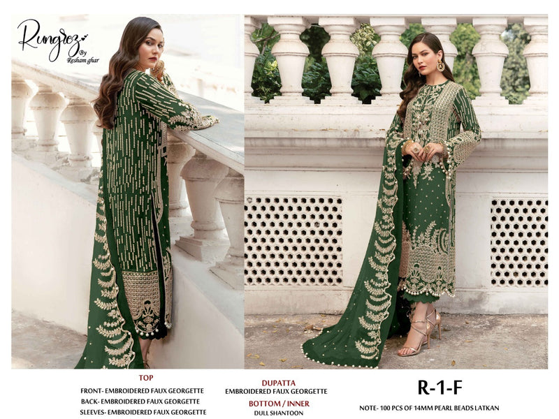 Rungrez Dno R 1 F Georgette With Heavy Embroidery Work Stylish Designer Wedding Look  Wear Salwar Kameez