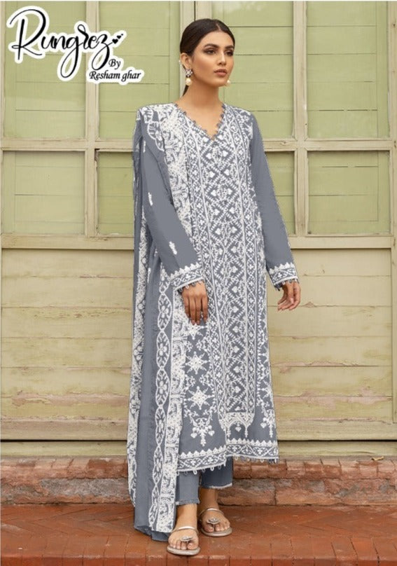 Rungrez Dno R 3 C Georgette With Heavy Embroidery Work Stylish Designer Party Wear Salwar Kameez