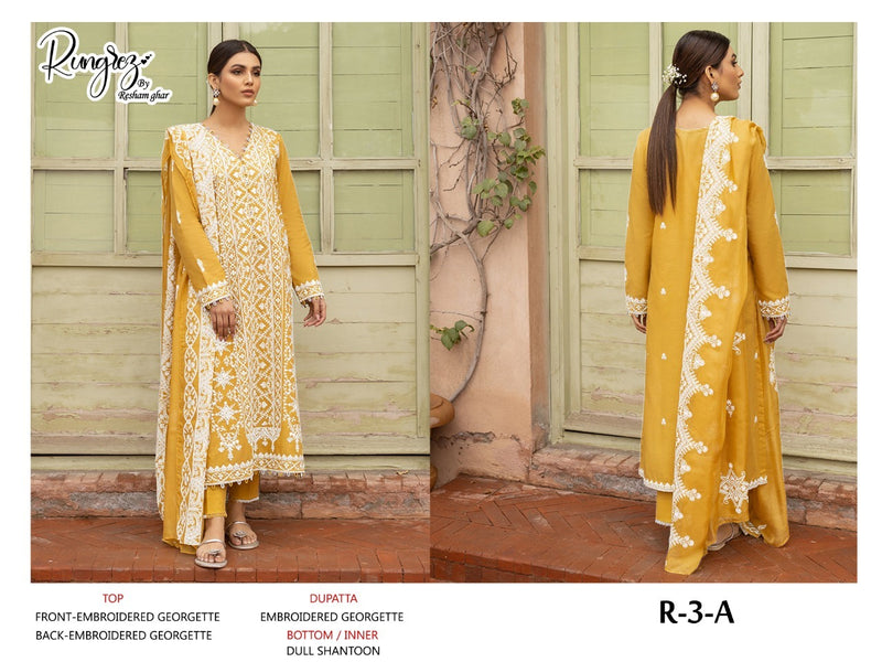 Rungrez Dno R 3 A Georgette With Heavy Embroidery Work Stylish Designer Party Wear Salwar Kameez