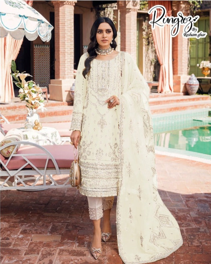 Rungrez Dno R 5 D Georgette With Heavy Embroidery Work Stylish Designer Party Wear Salwar Kameez