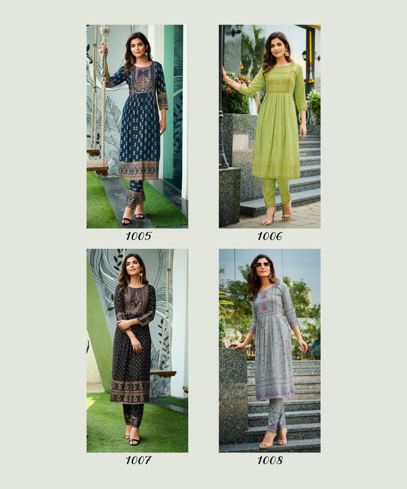 Rangjyot Saarvi Vol-1 Rayon With Foil Printed Work Stylish Designer Attractive Look Fancy Kurti