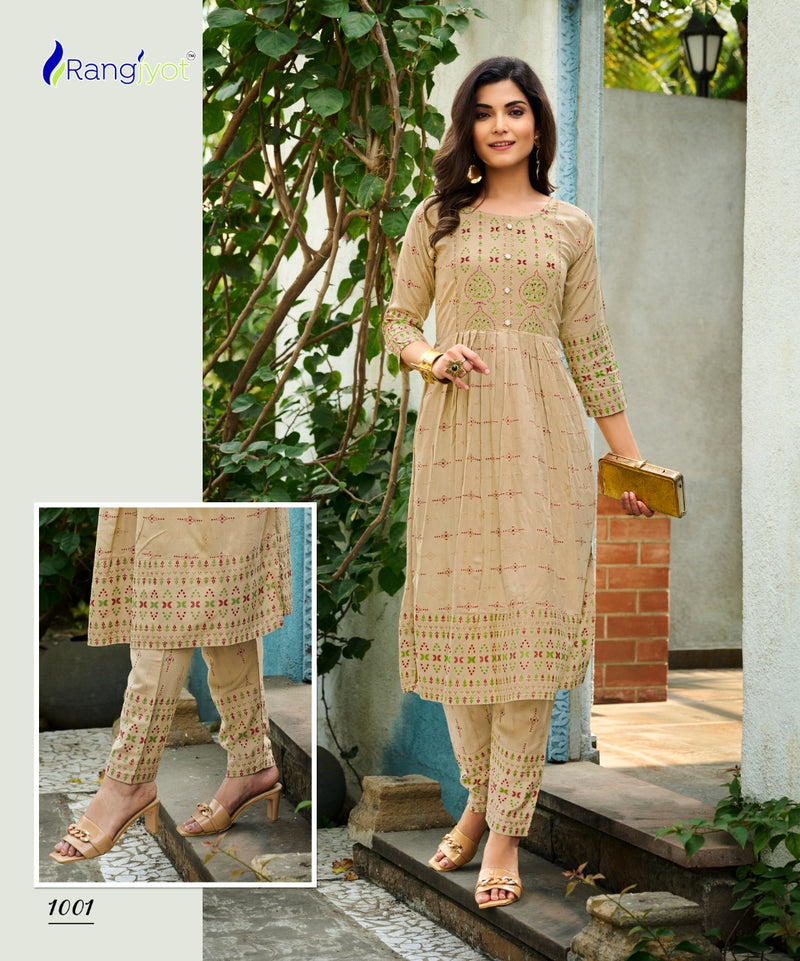Rangjyot Saarvi Vol-1 Rayon With Foil Printed Work Stylish Designer Attractive Look Fancy Kurti