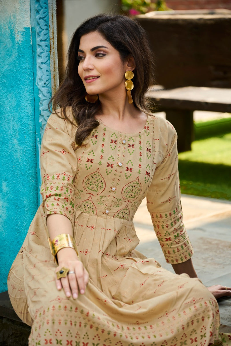 Rangjyot Saarvi Vol-1 Rayon With Foil Printed Work Stylish Designer Attractive Look Fancy Kurti