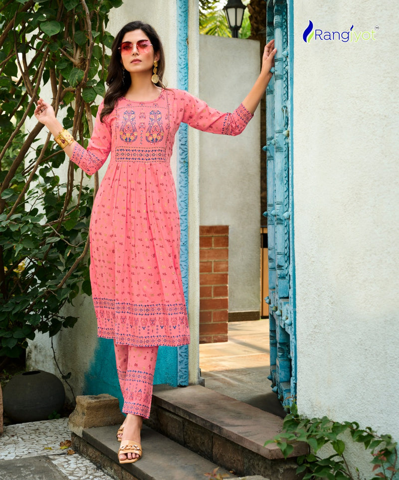 Rangjyot Saarvi Vol-1 Rayon With Foil Printed Work Stylish Designer Attractive Look Fancy Kurti