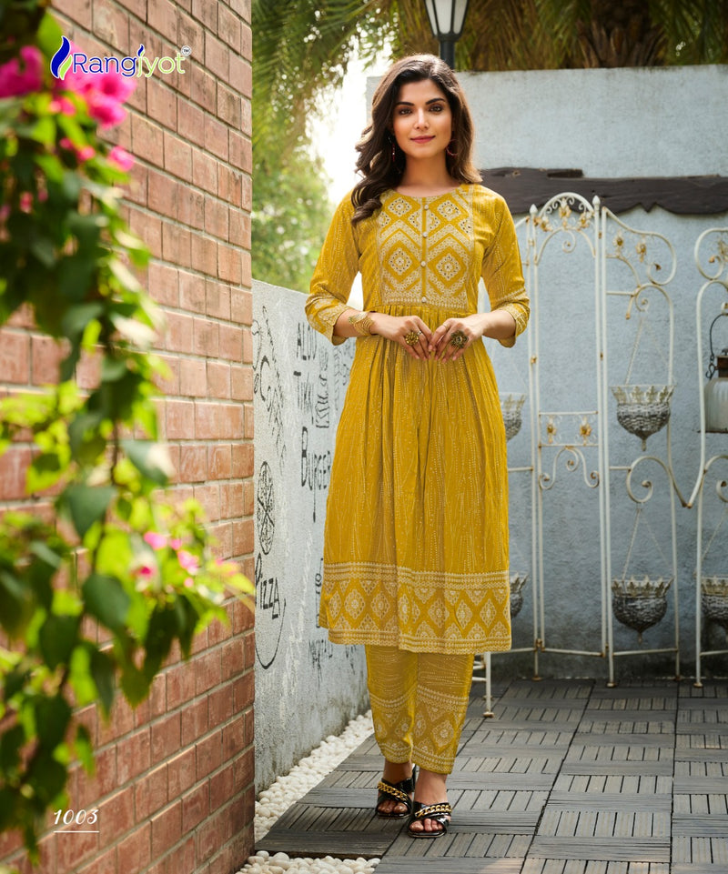 Rangjyot Saarvi Vol-1 Rayon With Foil Printed Work Stylish Designer Attractive Look Fancy Kurti
