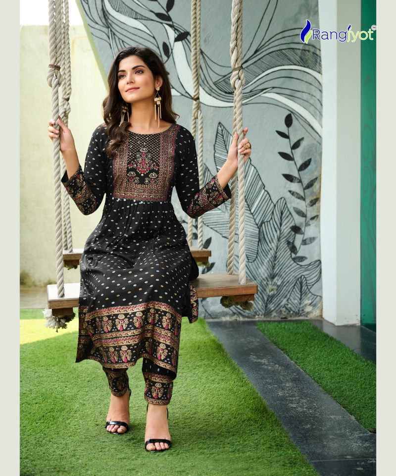 Rangjyot Saarvi Vol-1 Rayon With Foil Printed Work Stylish Designer Attractive Look Fancy Kurti