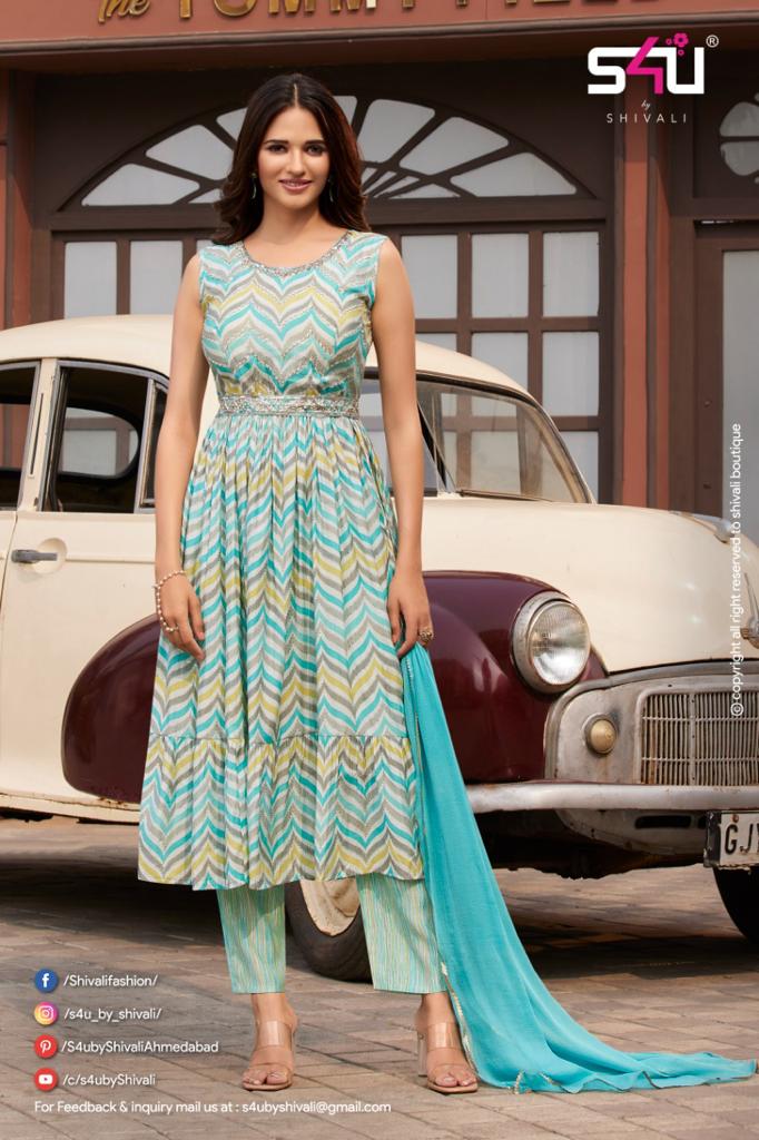 S4u Shivali Shyra Modal Silk With Beautiful Work Stylish Designer Party Wear Attractive Look Fancy Kurti