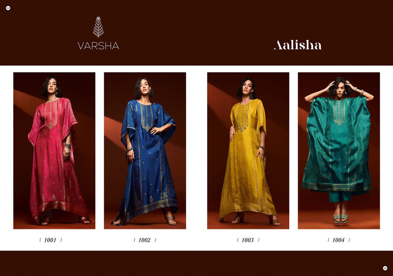 Varsha  Aalisha Kaftan Silk With Beautiful Work Stylish Designer Party Wear Fancy Salwar Suit