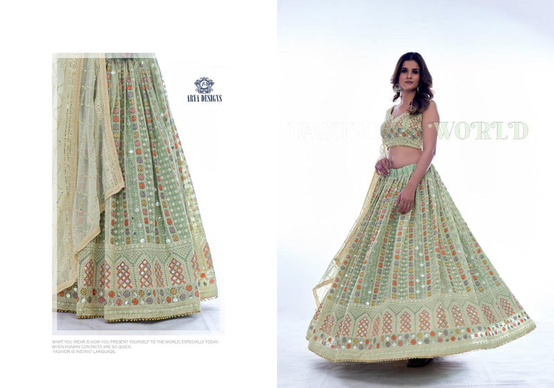 Arya Designer Mahira Vol 01 35002 Georgette With Heavy Beautiful Work Stylish Designer Wedding Look Lehenga