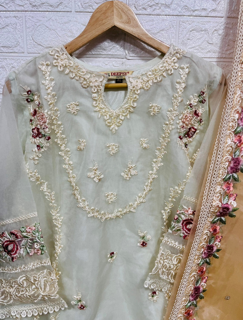 Deepsy Suit Dno 296 Organza With Beautiful Work Stylish Designer Party Wear Fancy Pret Kurti
